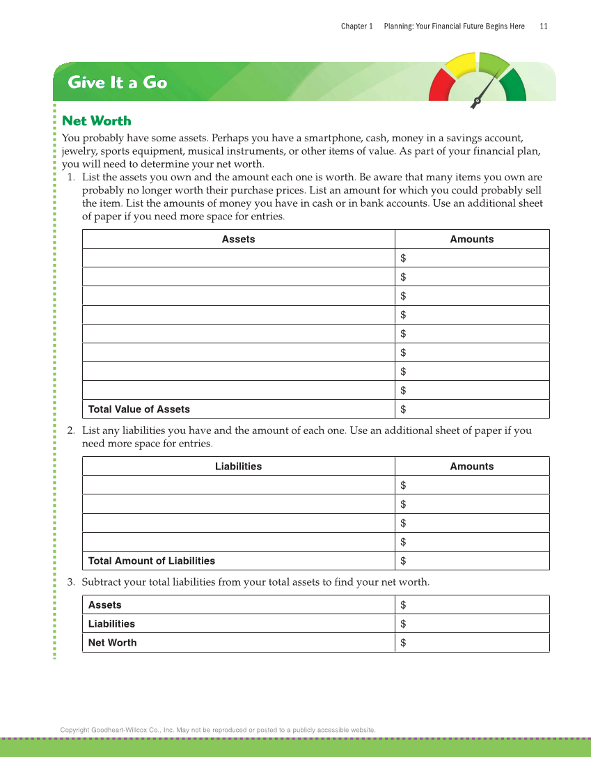 Exploring Financial Literacy, 2nd Edition page 11