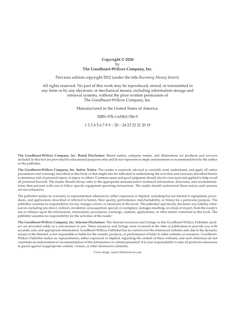 Exploring Financial Literacy, 2nd Edition page ii