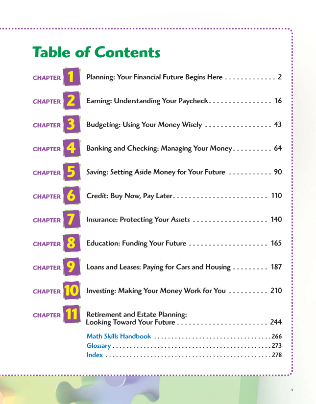 Exploring Financial Literacy, 2nd Edition page v
