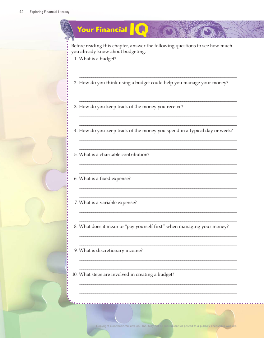 Exploring Financial Literacy, 2nd Edition page 44