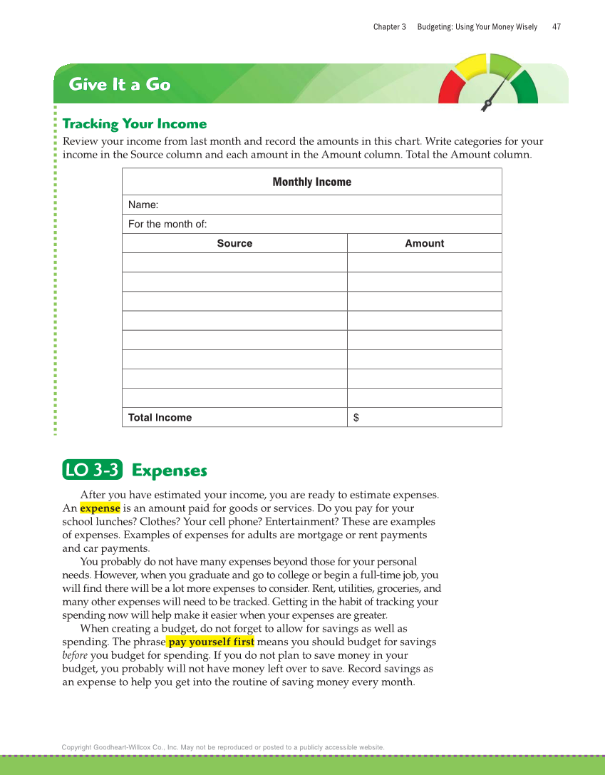 Exploring Financial Literacy, 2nd Edition page 47