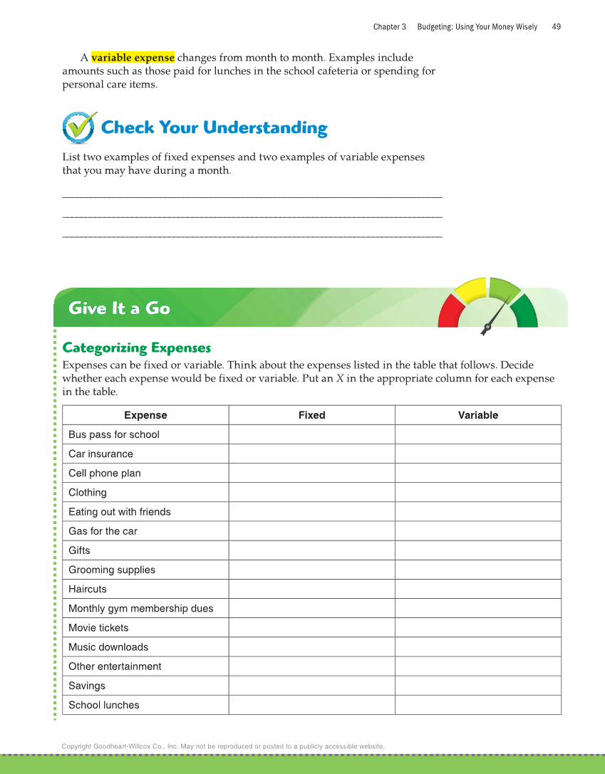 Exploring Financial Literacy, 2nd Edition page 49