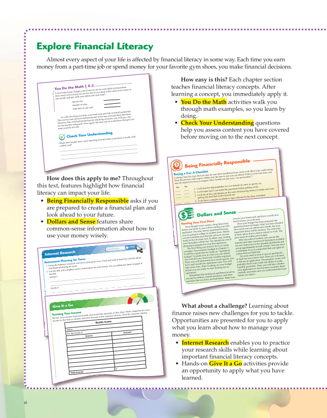 Exploring Financial Literacy, 2nd Edition page vi