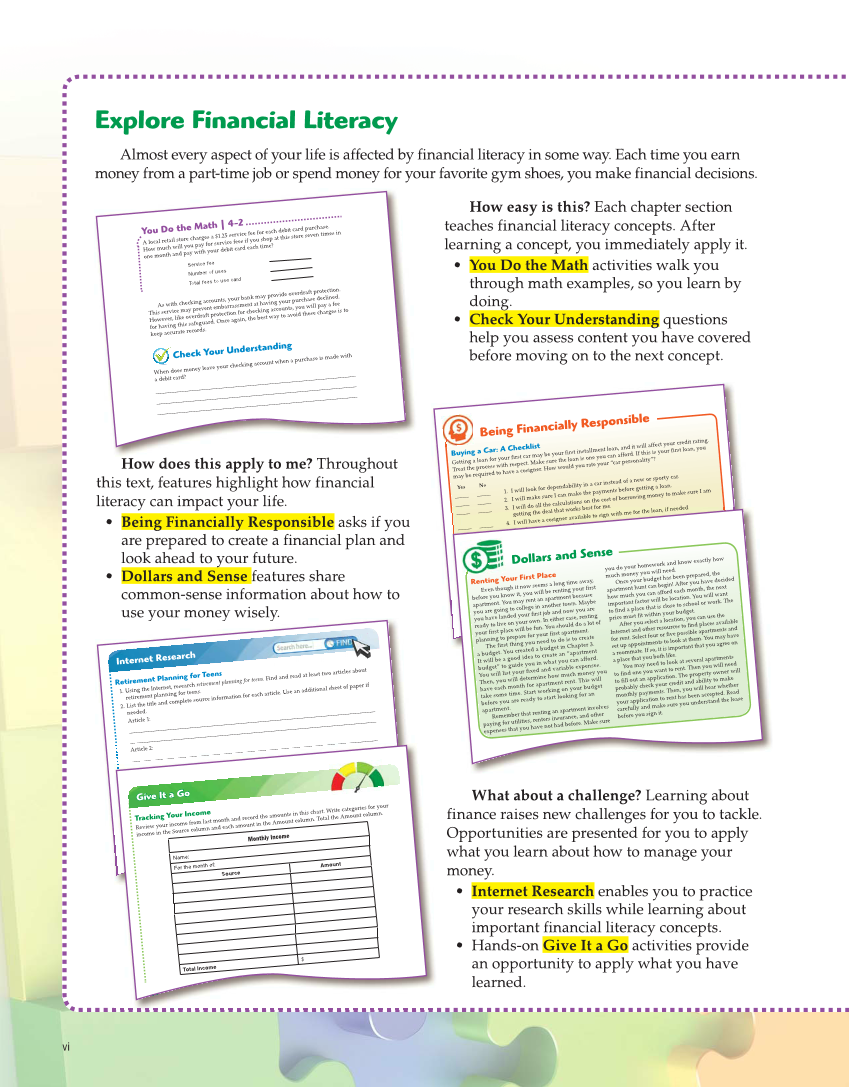 Exploring Financial Literacy, 2nd Edition page vi