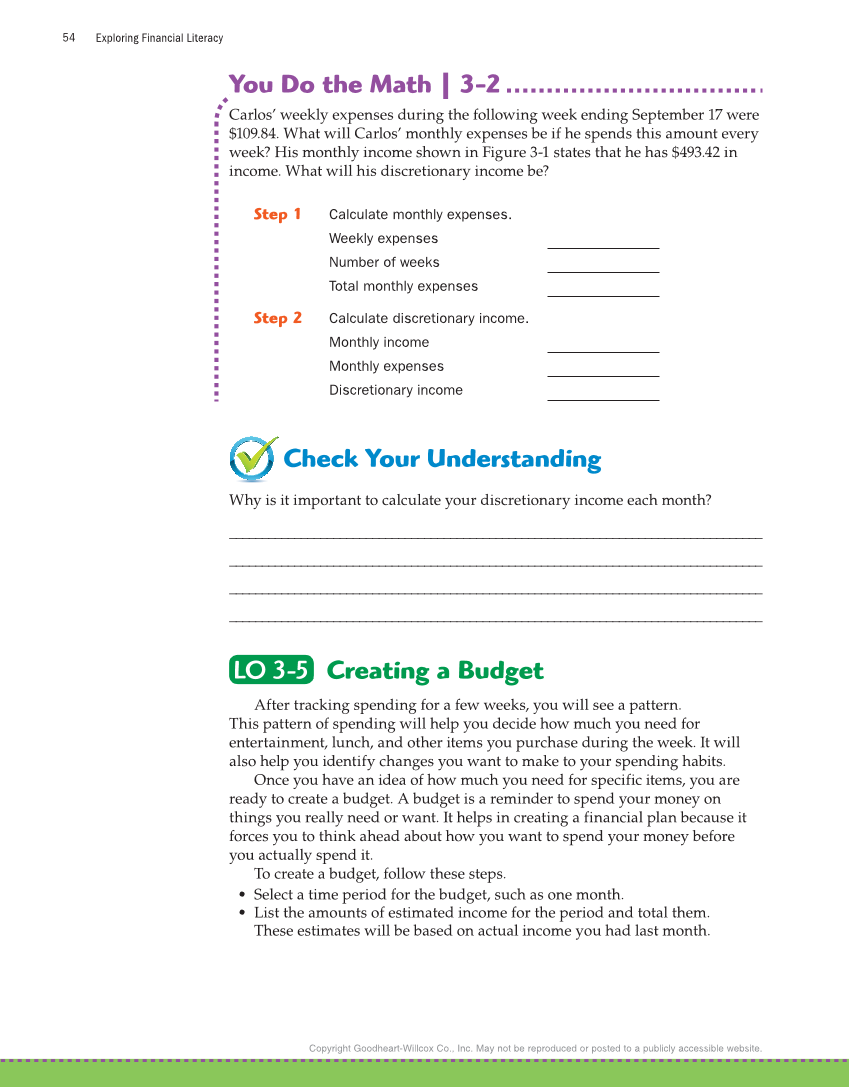 Exploring Financial Literacy, 2nd Edition page 54