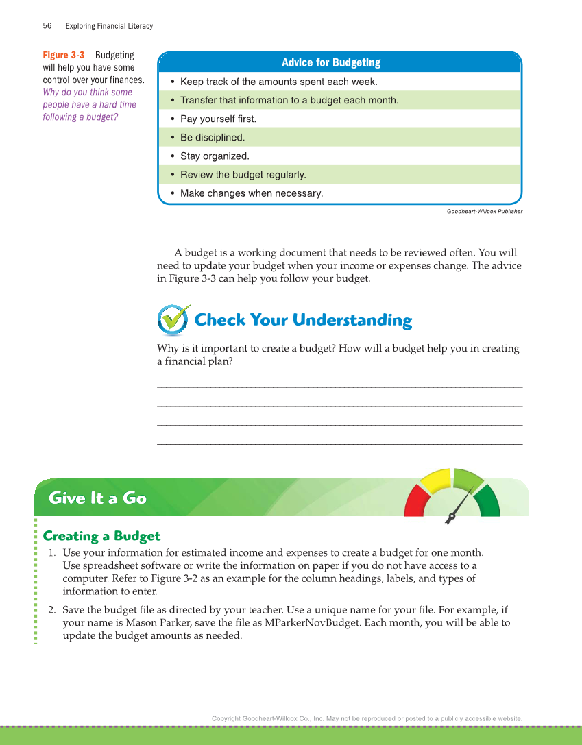 Exploring Financial Literacy, 2nd Edition page 56