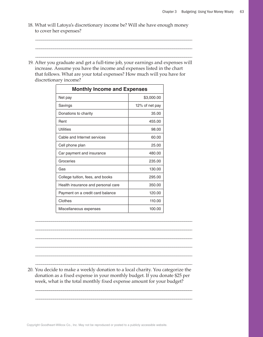 Exploring Financial Literacy, 2nd Edition page 63