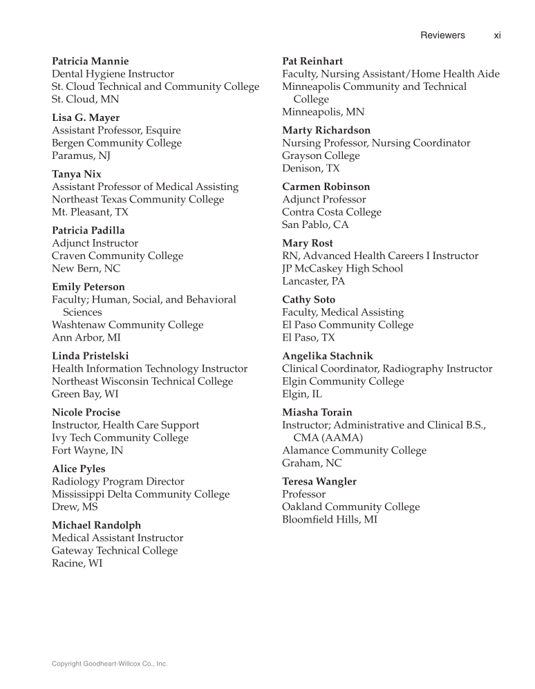 Medical Law & Professional Ethics, 1st Edition page xi