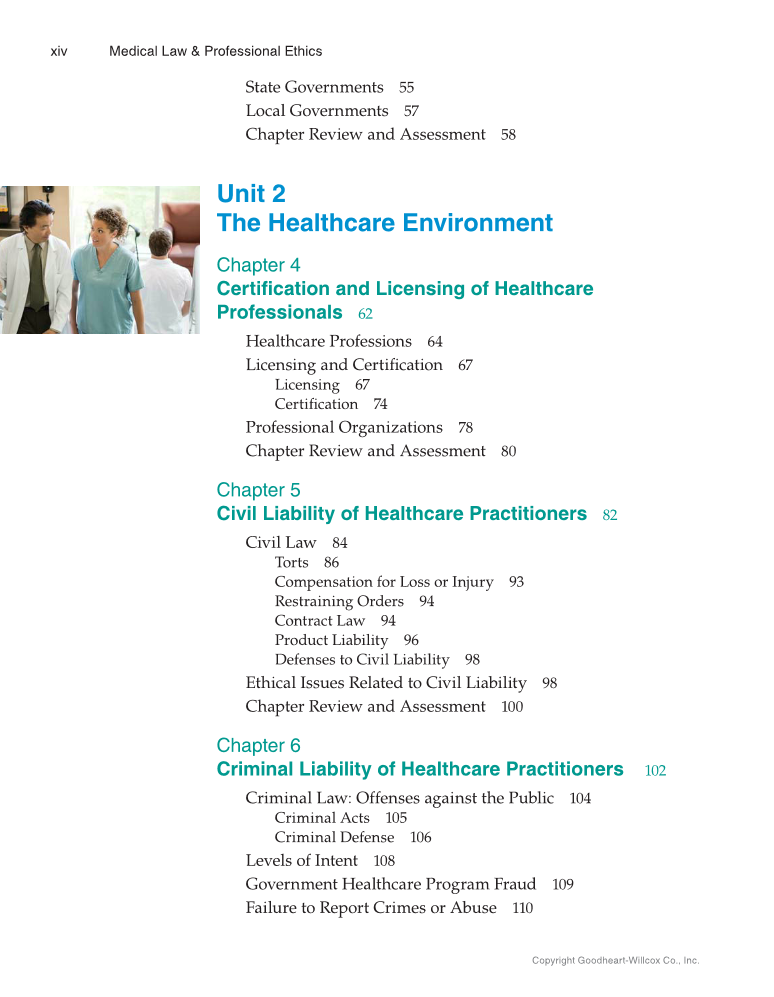 Medical Law & Professional Ethics, 1st Edition page xiv