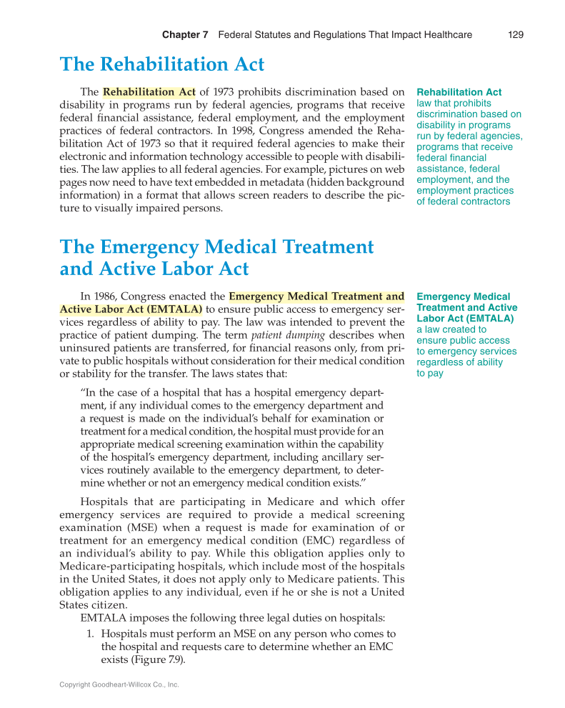 Medical Law & Professional Ethics, 1st Edition page 129