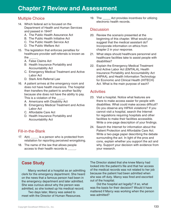 Medical Law & Professional Ethics, 1st Edition page 133