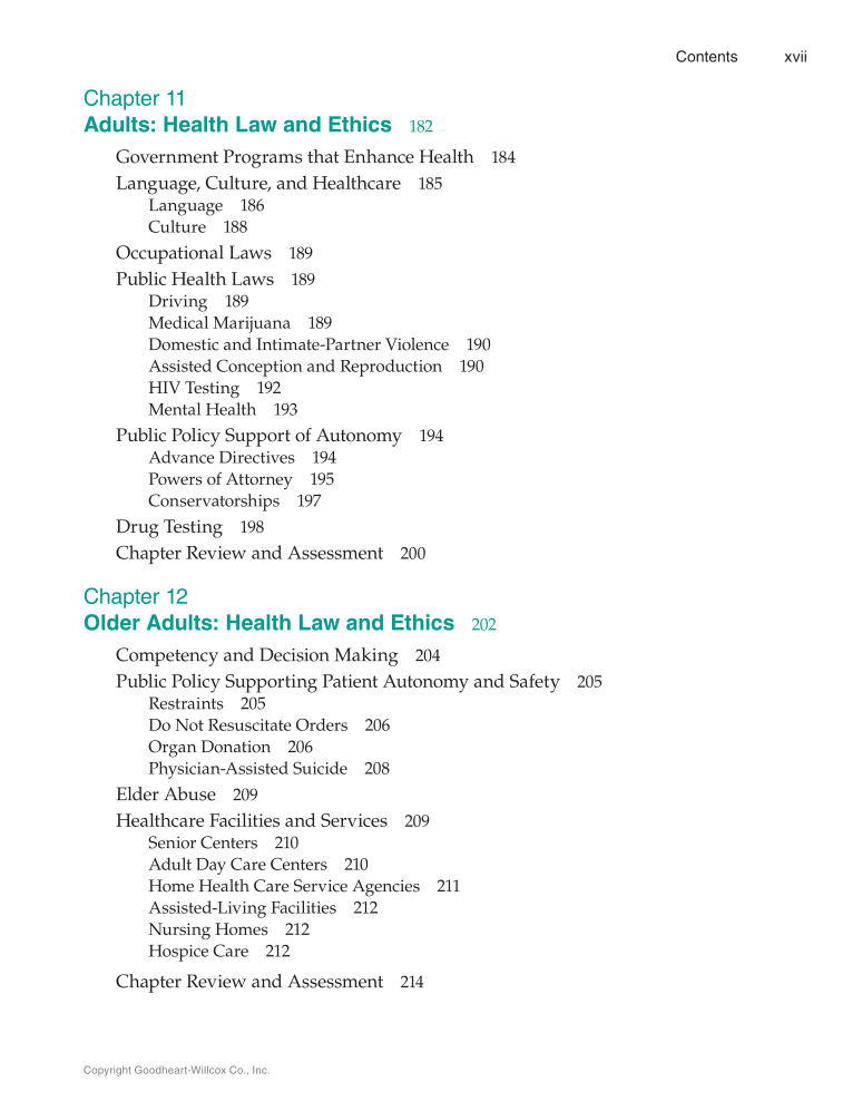 Medical Law & Professional Ethics, 1st Edition page xvii