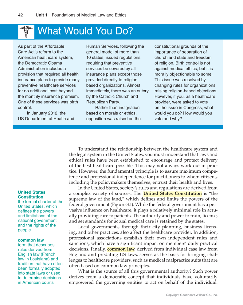 Medical Law & Professional Ethics, 1st Edition page 42