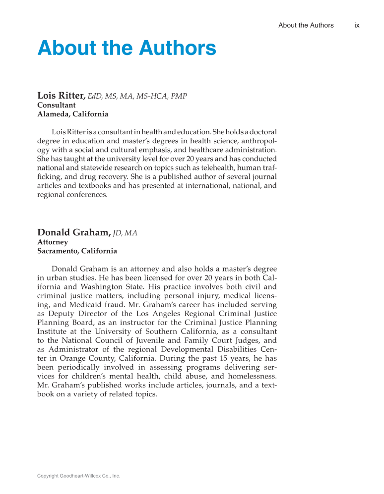 Medical Law & Professional Ethics, 1st Edition page ix