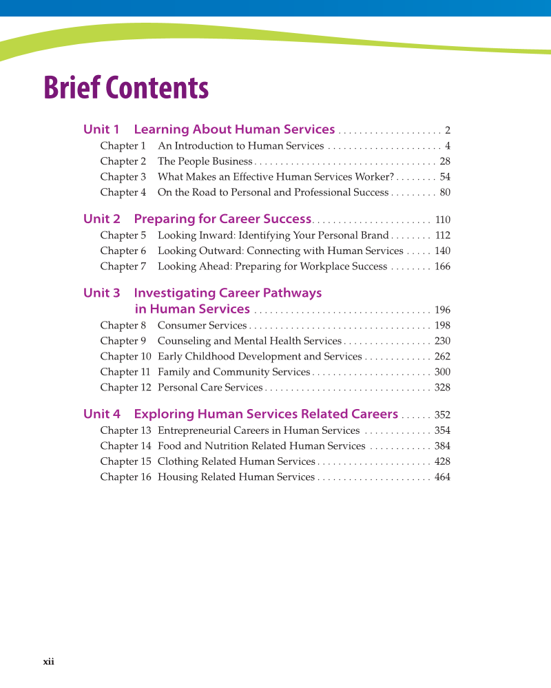 Principles of Human Services 2e, Textbook page xii