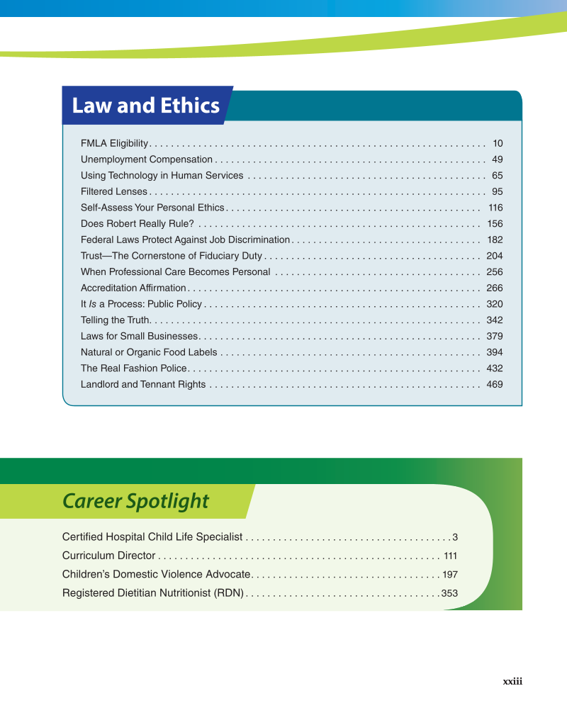 Principles of Human Services 2e, Textbook page xxiii