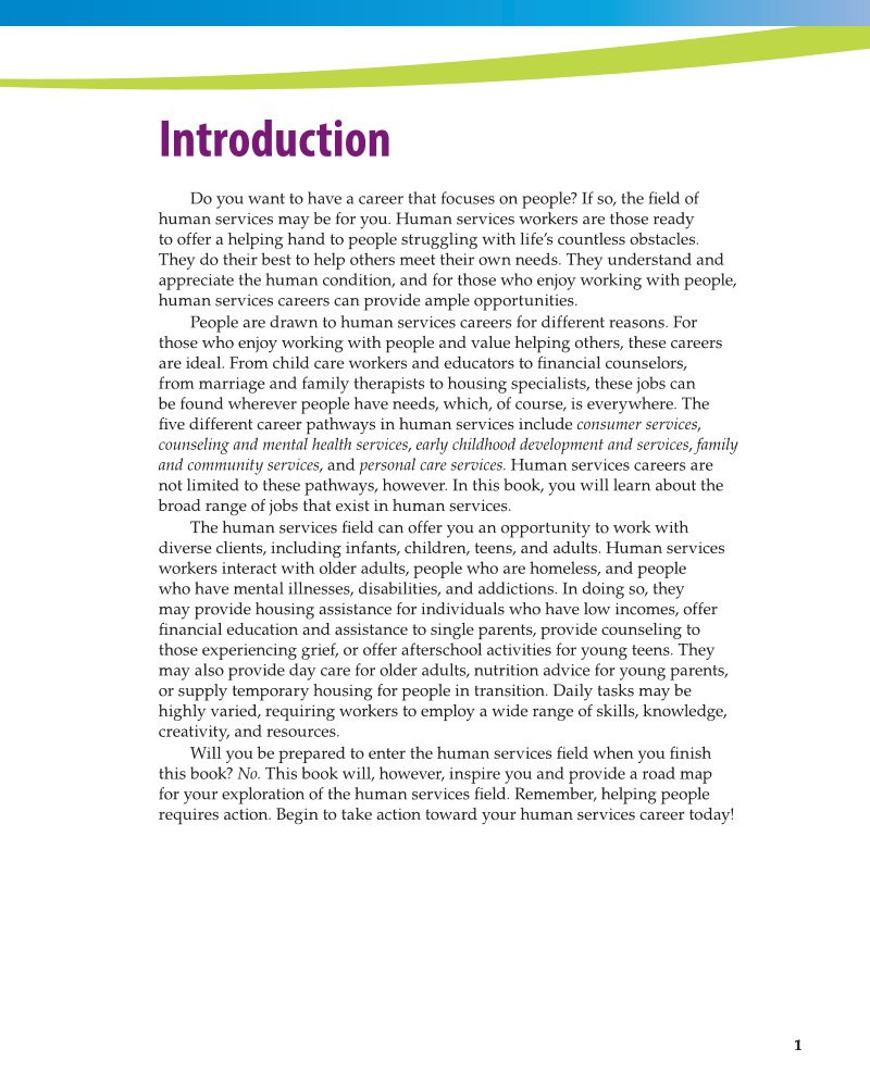 Principles of Human Services 2e, Textbook page 1