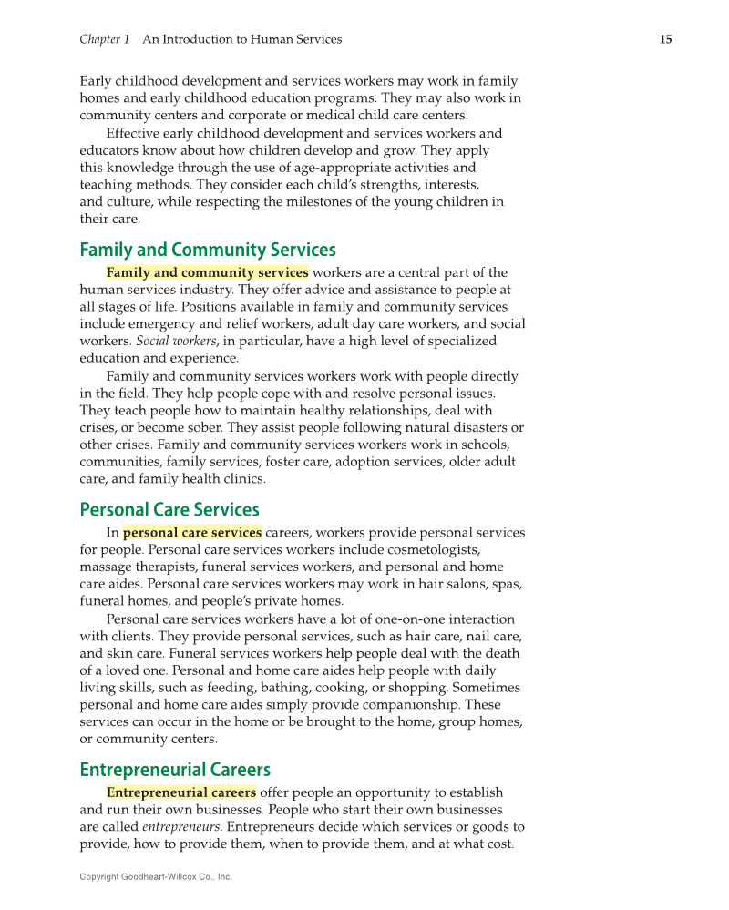 Principles of Human Services 2e, Textbook page 15