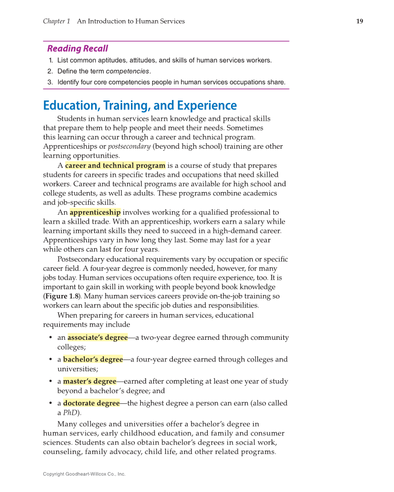 Principles of Human Services 2e, Textbook page 19