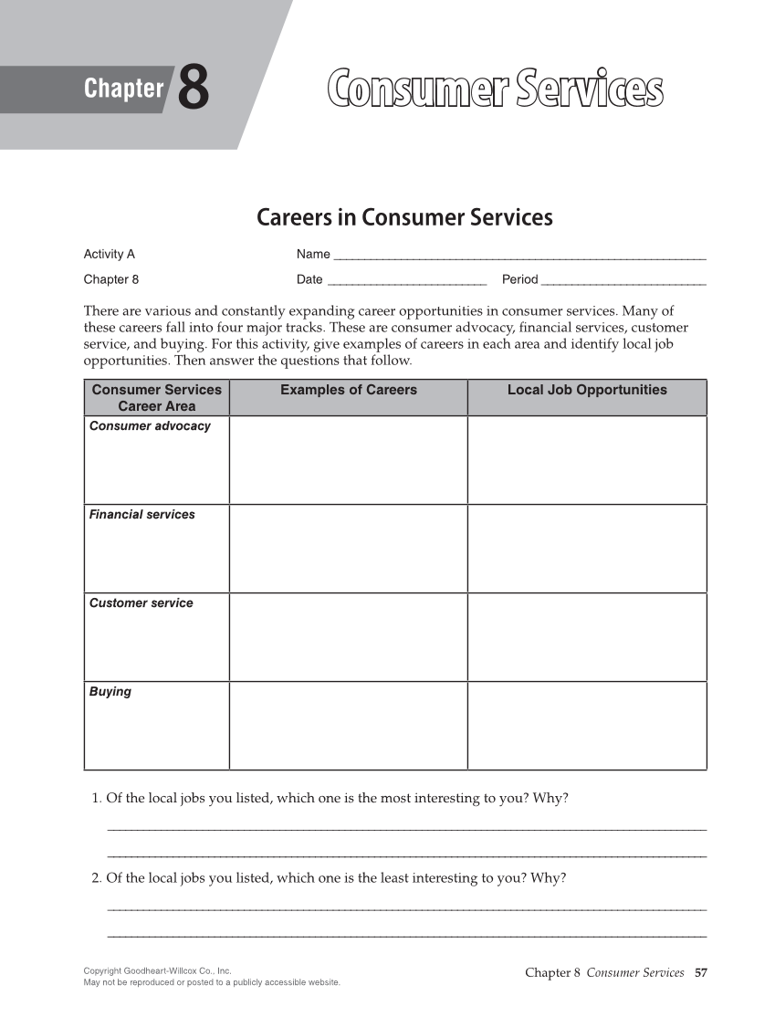 Principles of Human Services 2e, Workbook page 57