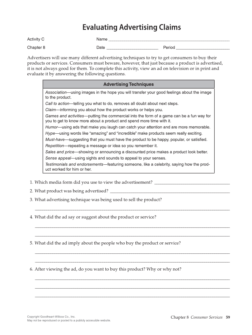 Principles of Human Services 2e, Workbook page 59