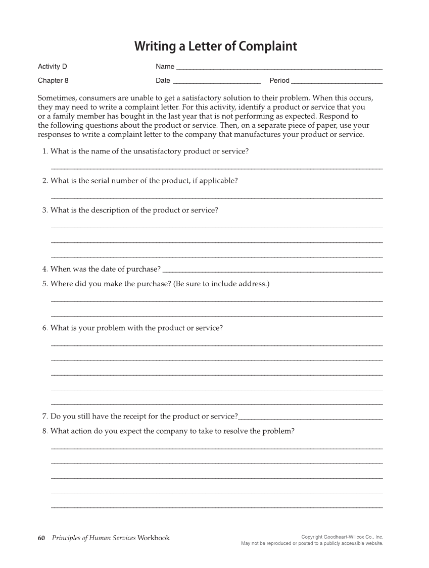 Principles of Human Services 2e, Workbook page 60