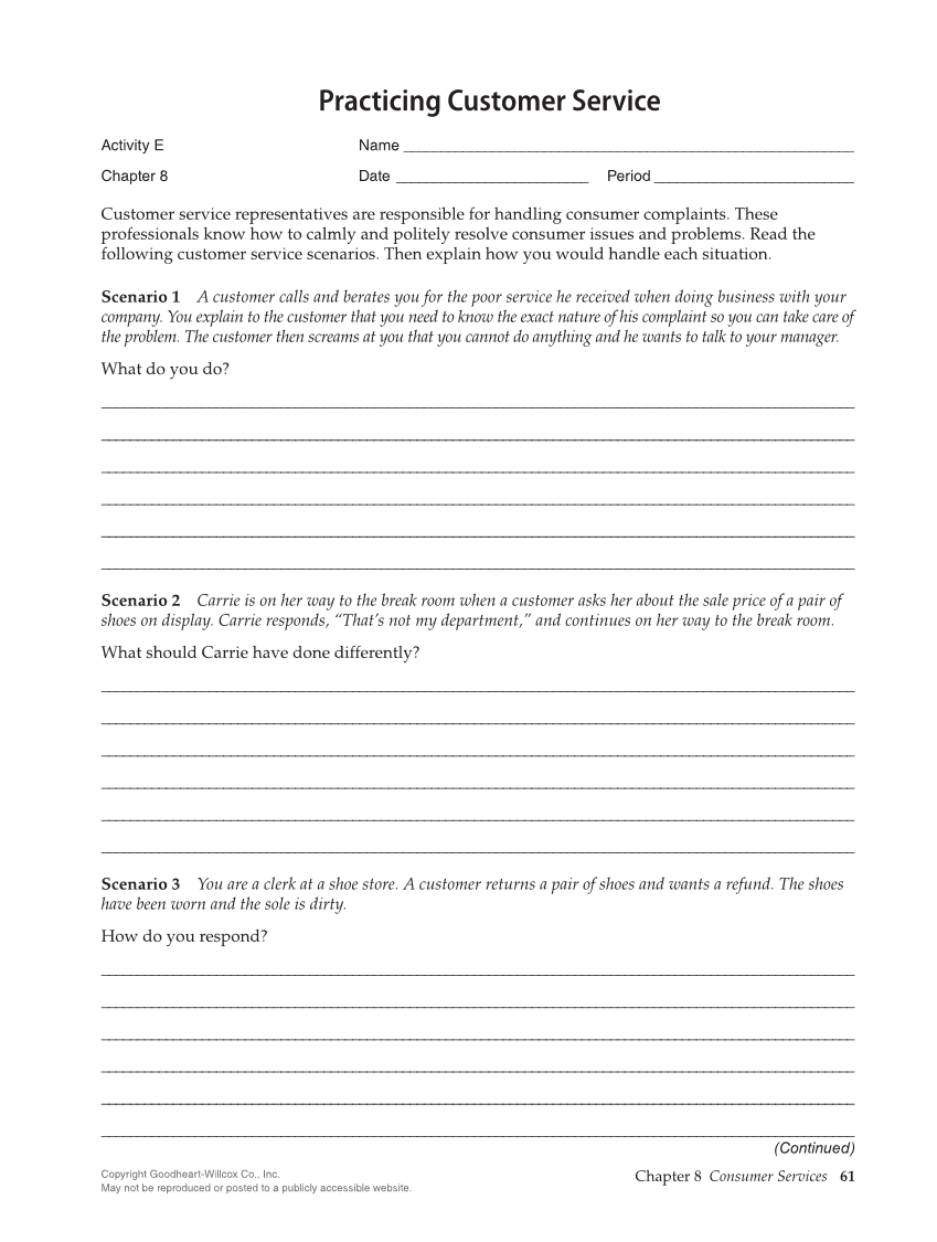 Principles of Human Services 2e, Workbook page 61