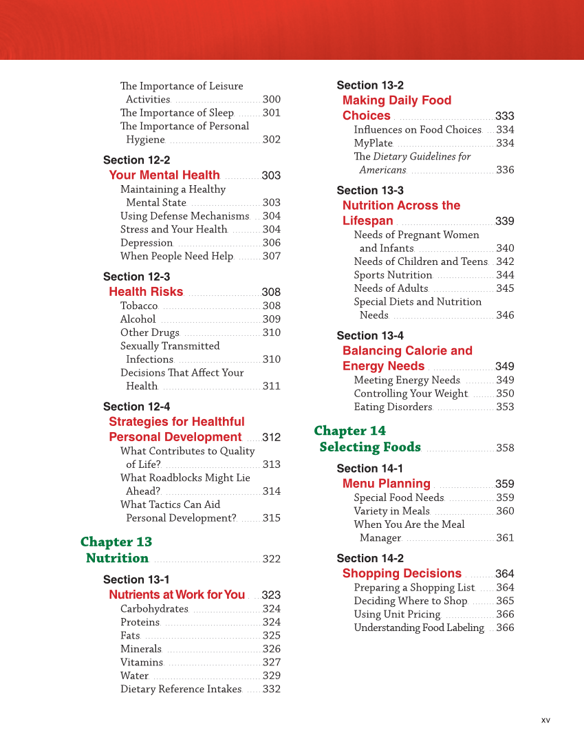 Succeeding in Life and Career: Foundations of Human Studies 12e, Textbook page xv