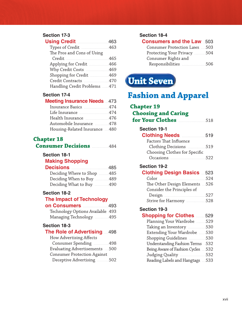 Succeeding in Life and Career: Foundations of Human Studies 12e, Textbook page xvii