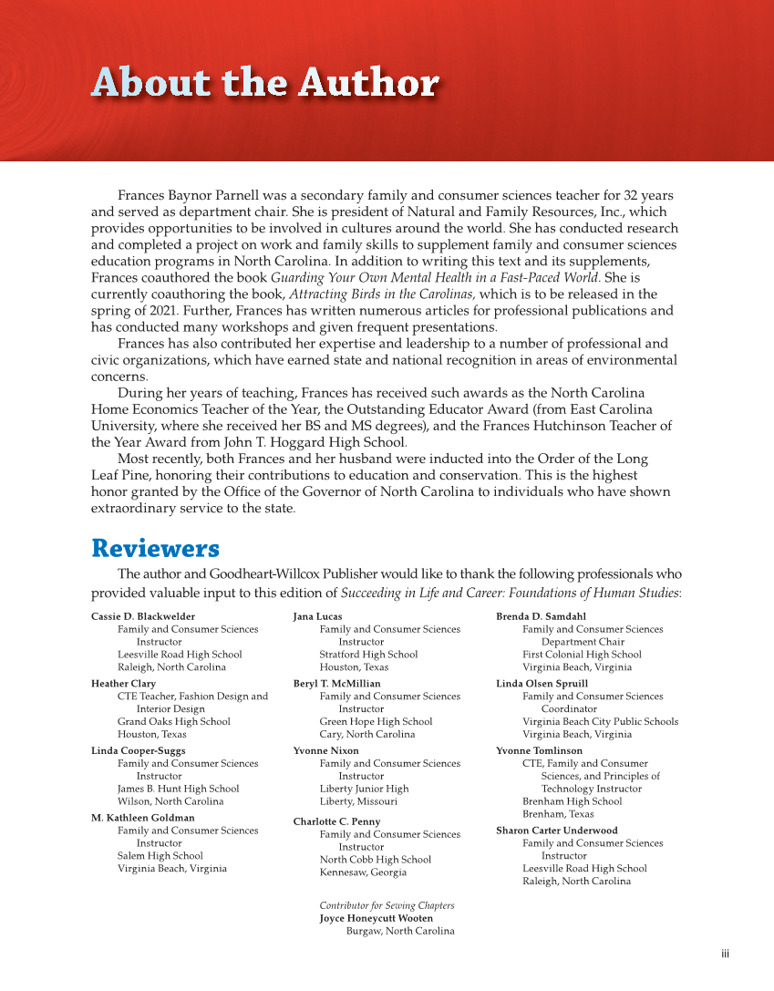 Succeeding in Life and Career: Foundations of Human Studies 12e, Textbook page iii