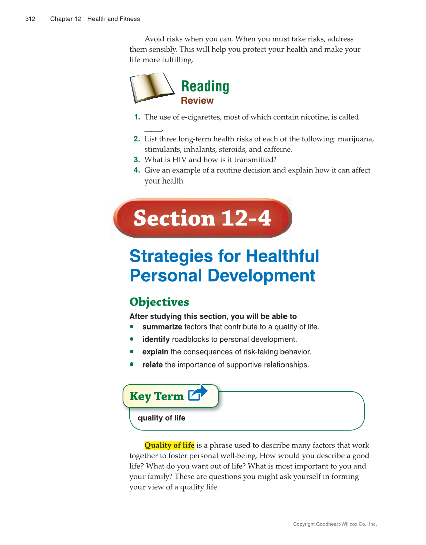 Succeeding in Life and Career: Foundations of Human Studies 12e, Textbook page 312