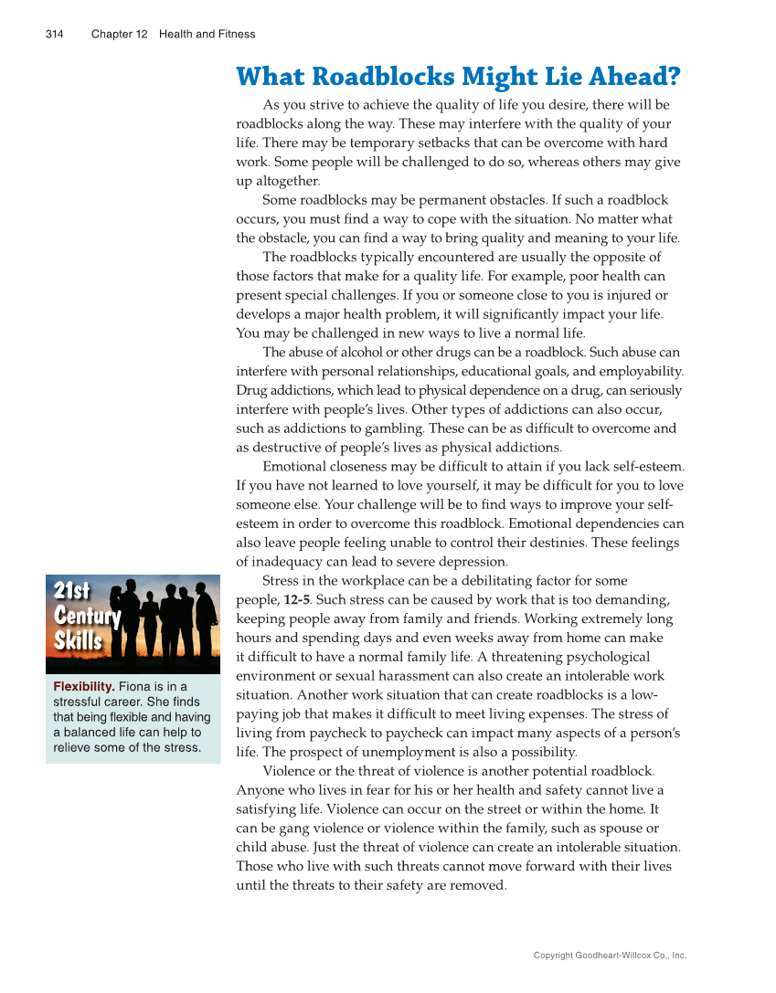 Succeeding in Life and Career: Foundations of Human Studies 12e, Textbook page 314