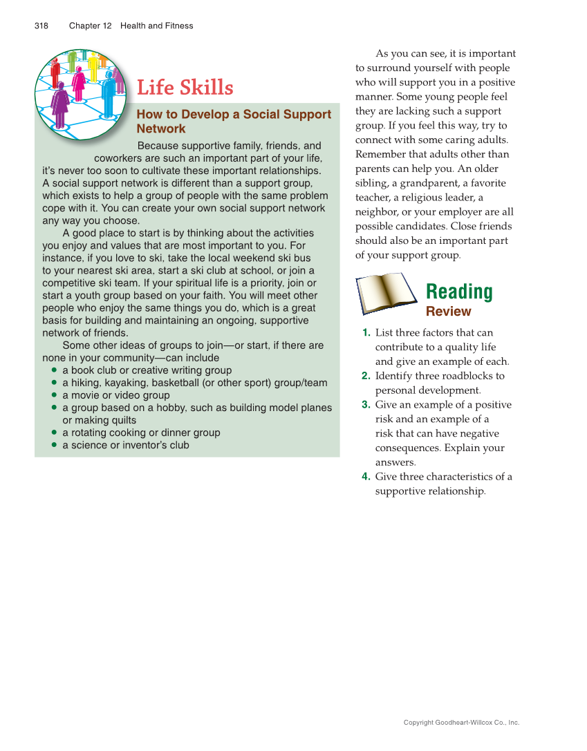 Succeeding in Life and Career: Foundations of Human Studies 12e, Textbook page 318