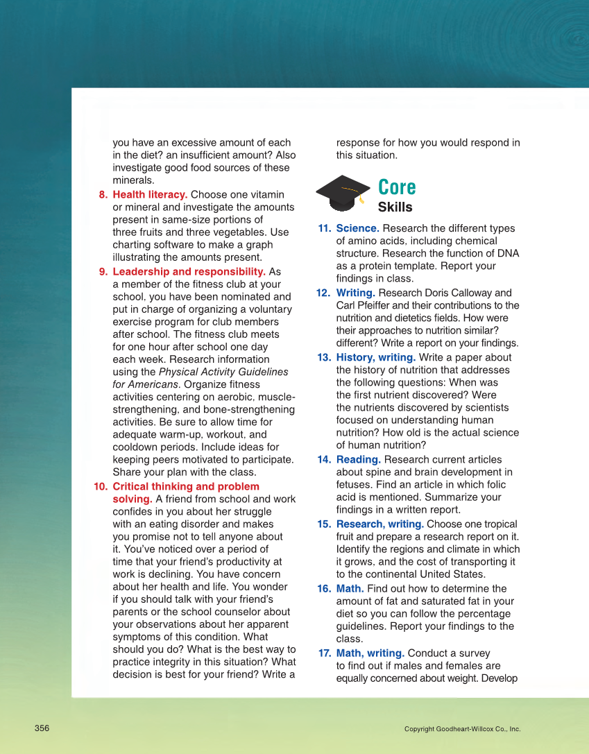 Succeeding in Life and Career: Foundations of Human Studies 12e, Textbook page 356