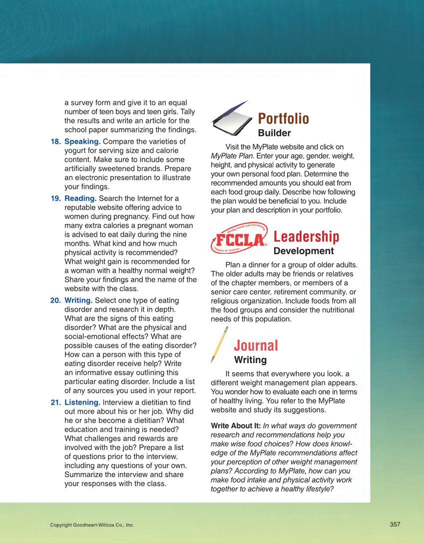 Succeeding in Life and Career: Foundations of Human Studies 12e, Textbook page 357