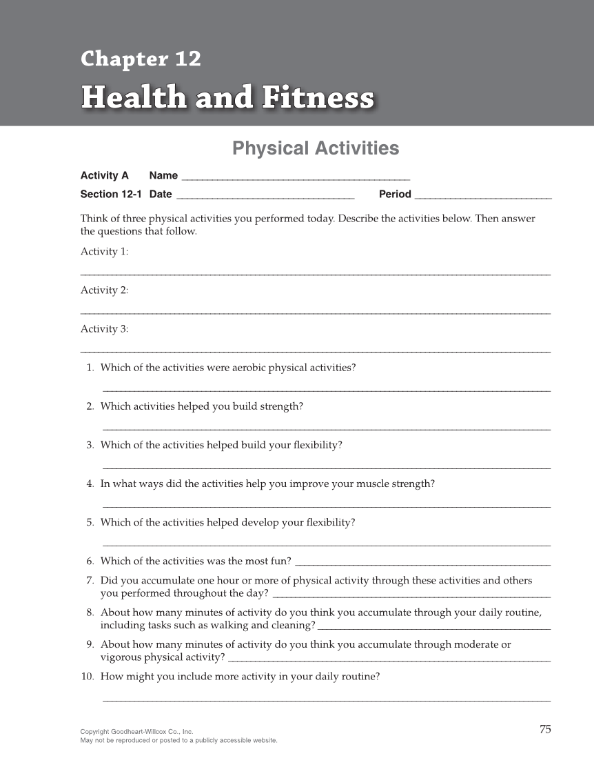 Succeeding in Life and Career: Foundations of Human Studies 12e, Workbook page 75