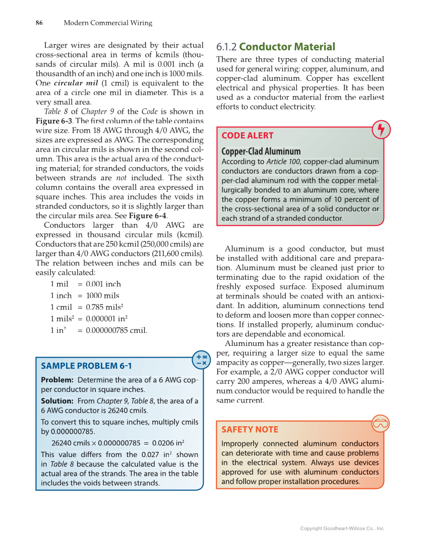Modern Commercial Wiring, 7th Edition page 86