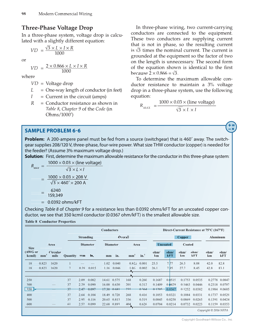 Modern Commercial Wiring, 7th Edition page 98