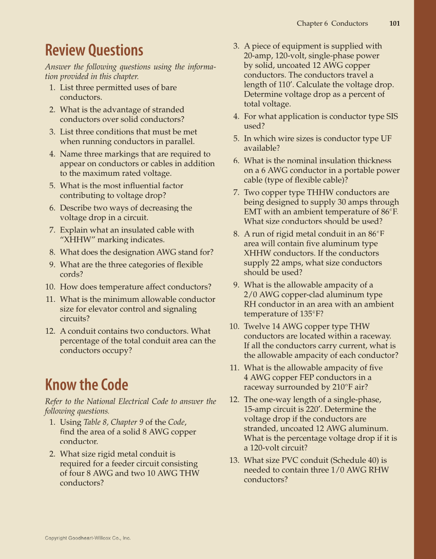 Modern Commercial Wiring, 7th Edition page 101