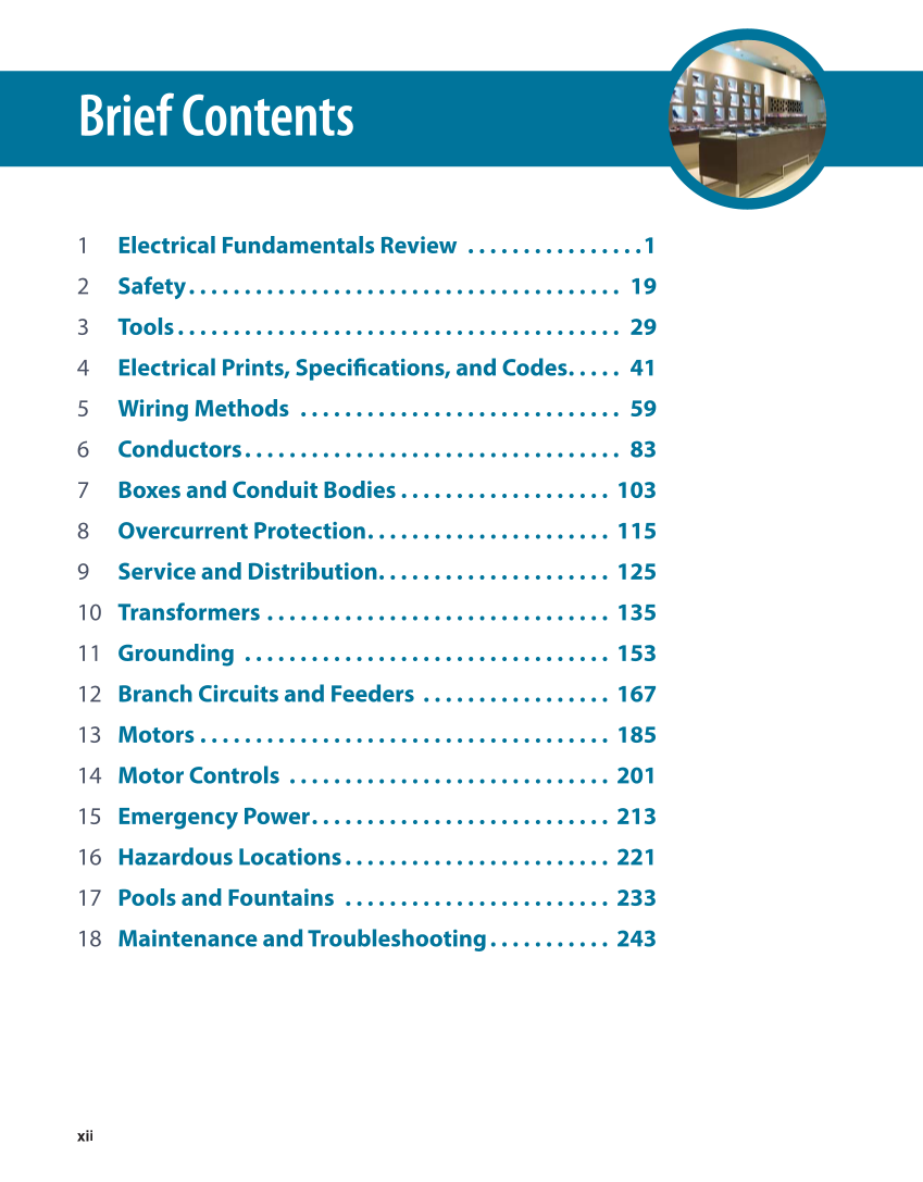 Modern Commercial Wiring, 7th Edition page xii