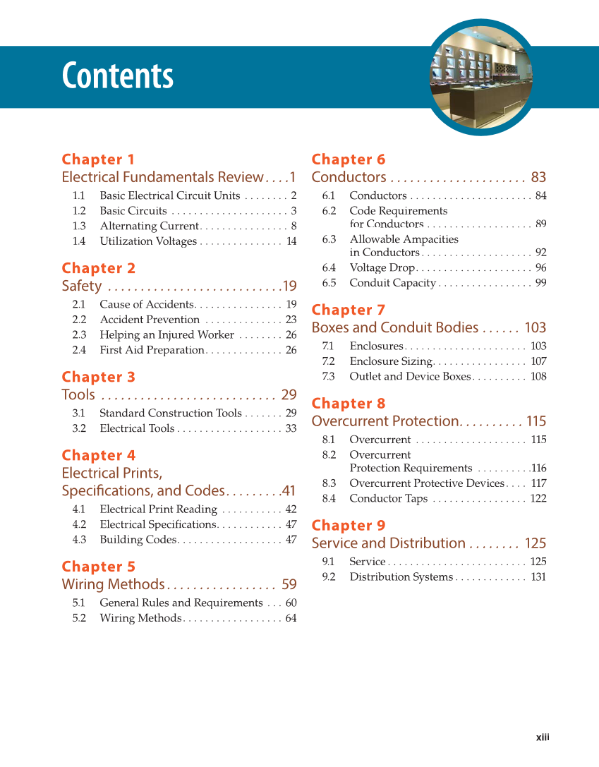 Modern Commercial Wiring, 7th Edition page xiii