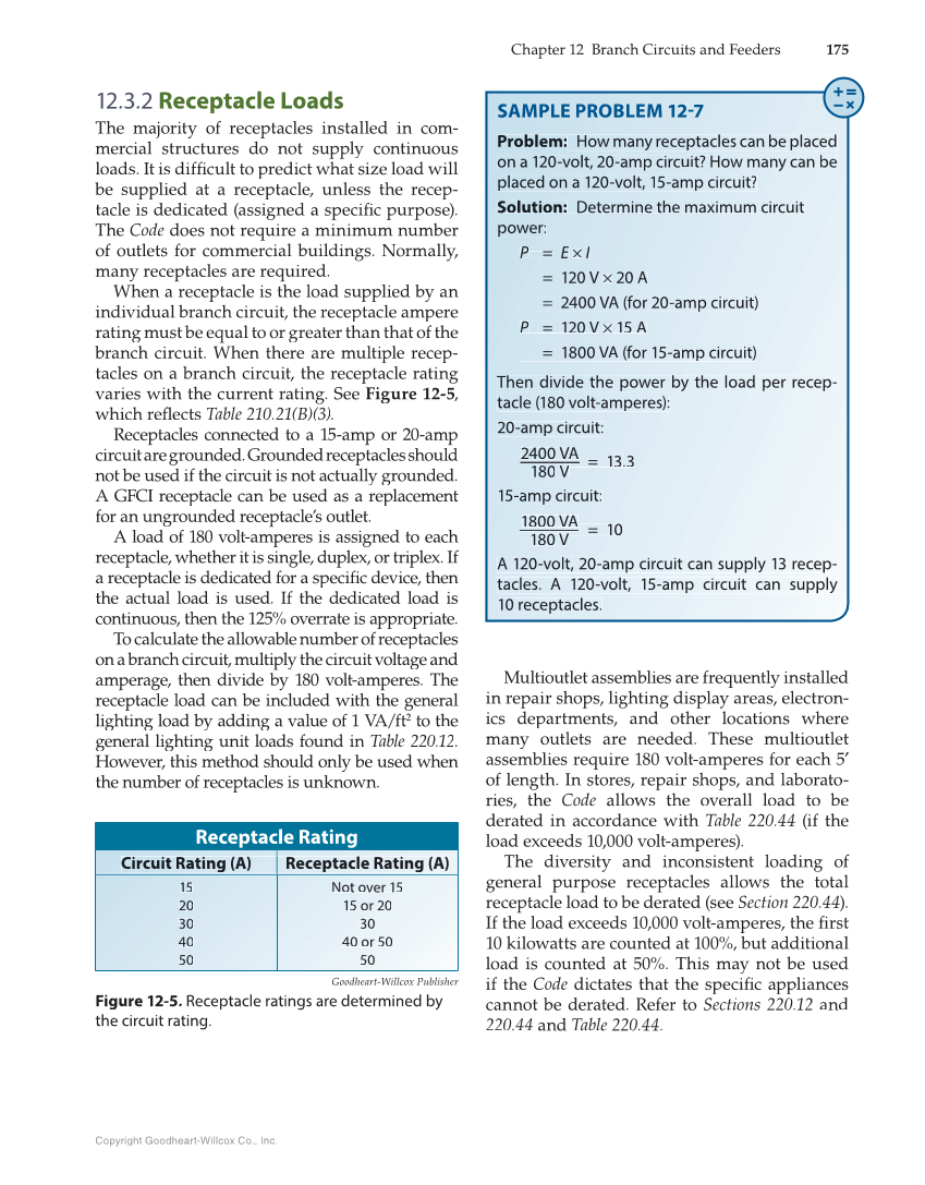 Modern Commercial Wiring, 7th Edition page 175