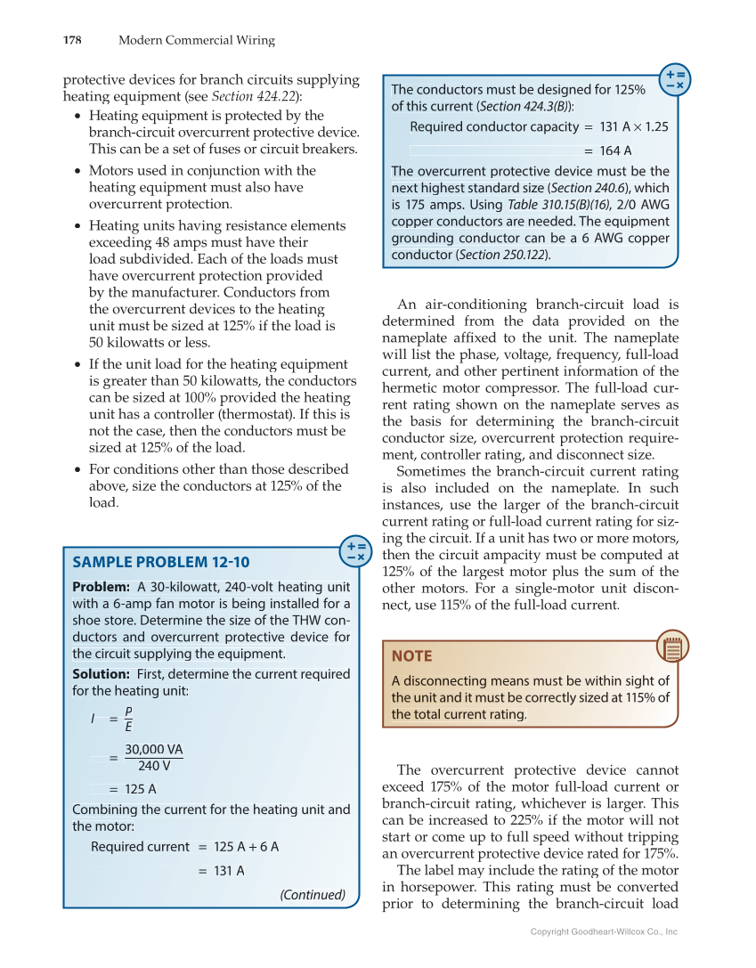 Modern Commercial Wiring, 7th Edition page 178
