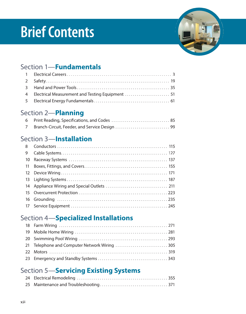 Modern Residential Wiring, 11th Edition page xii