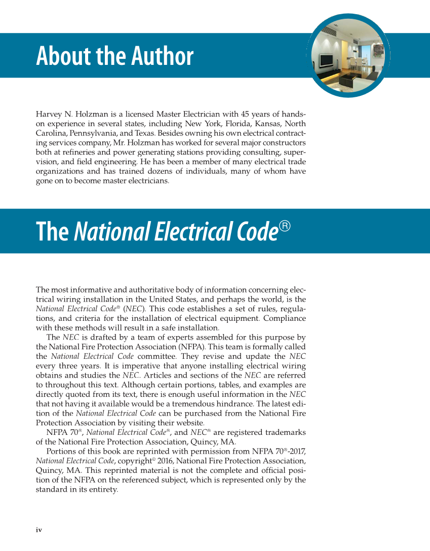 Modern Residential Wiring, 11th Edition page iv