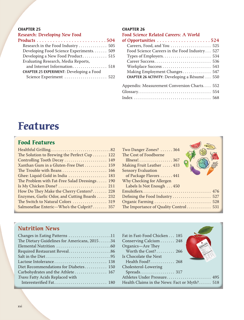 Principles of Food Science 5e, Textbook page xvi