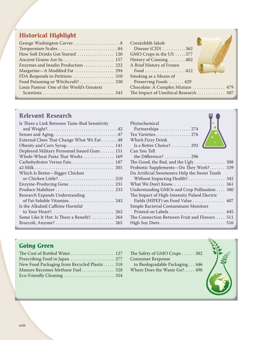 Principles of Food Science 5e, Textbook page xviii
