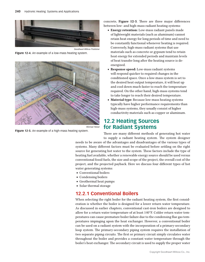 Hydronic Heating: Systems and Applications, Textbook page 240