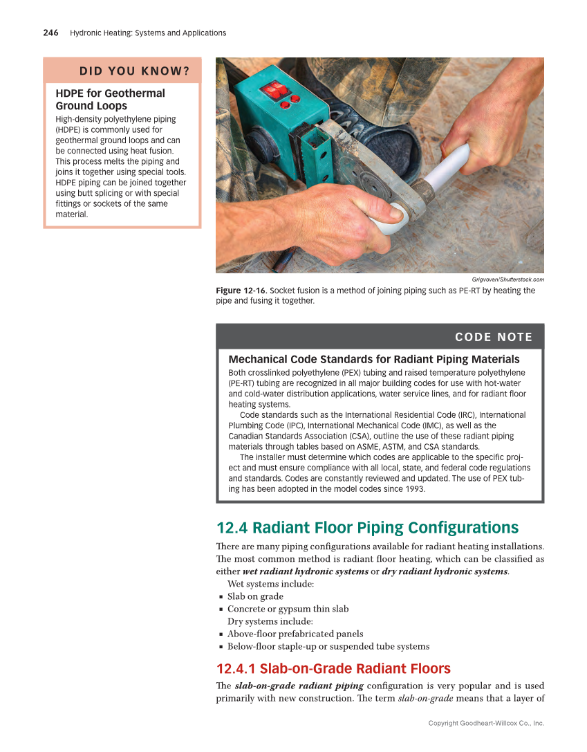 Hydronic Heating: Systems and Applications, Textbook page 246