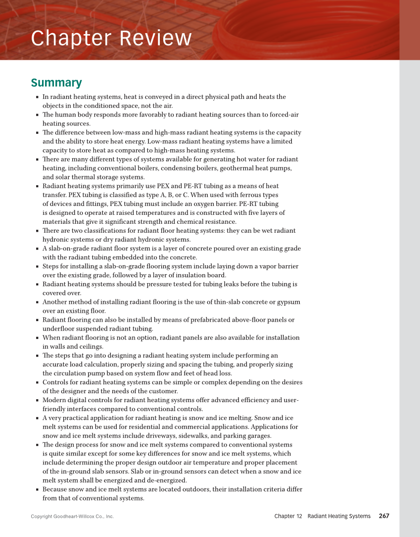 Hydronic Heating: Systems and Applications, Textbook page 267